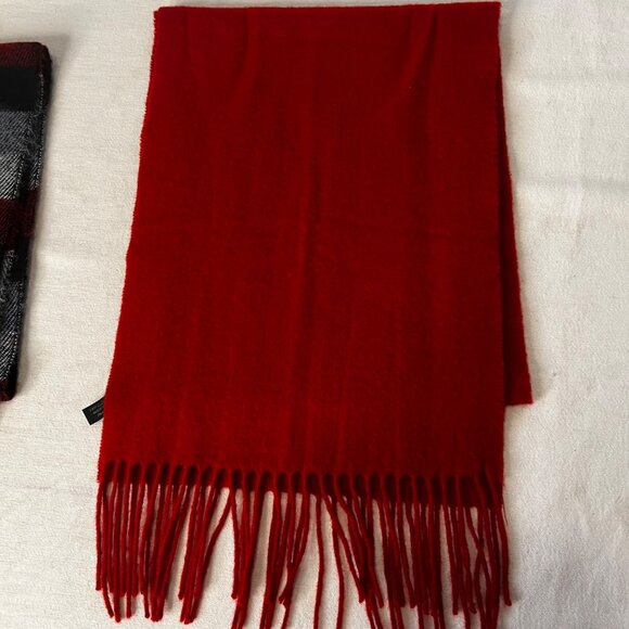 Enzo Mantovani 100% Cashmere Scarves Red /Black/Gray  Soft Luxurious Warm Fringe - Picture 7 of 14